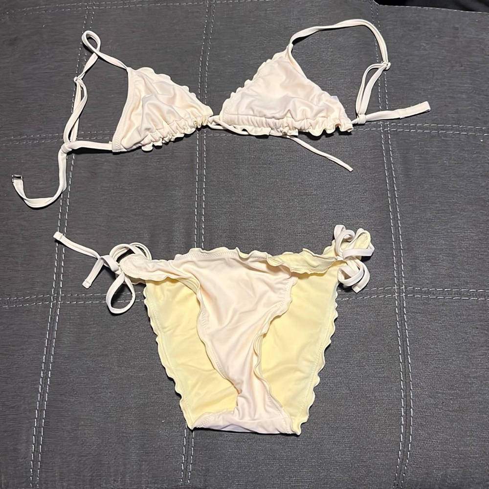 Yellow bikini warn once